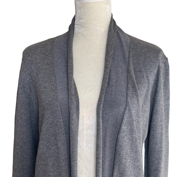 Magaschoni Women’s Open Front Gray Cardigan Sweater Size S Casual Minimalist - Picture 2 of 7